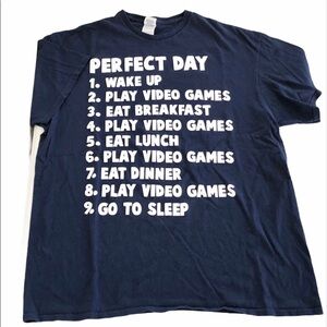 Video Game Navy Blue Short Sleeve Men’s T-Shirt XL